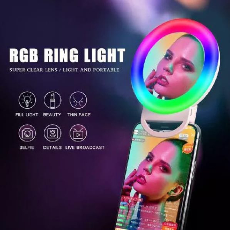 رینگ لایت سلفی با آینه A4S RGB