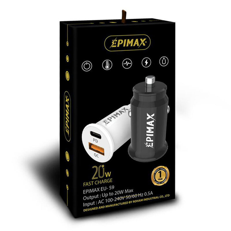 شارژر فندکی EPIMAX EU-59 USB+PD 20W